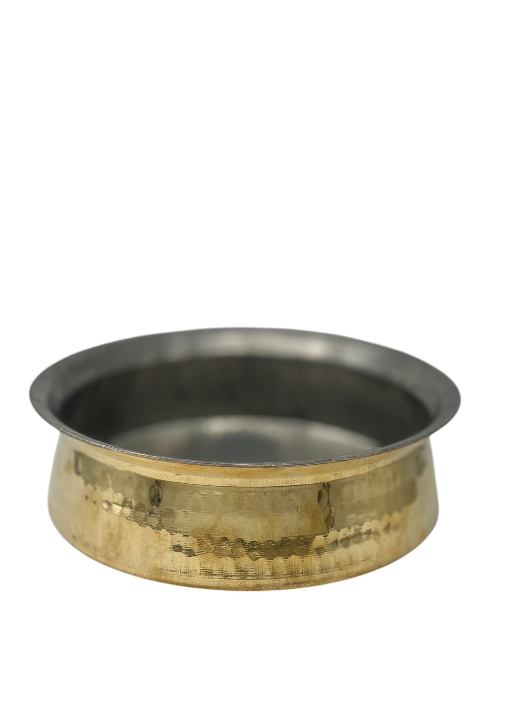 LIME Brass/Pital Handi for Cooking Lagan for Cooking Kalai Plating Inside – Handcrafted Brass Handi Without Lid