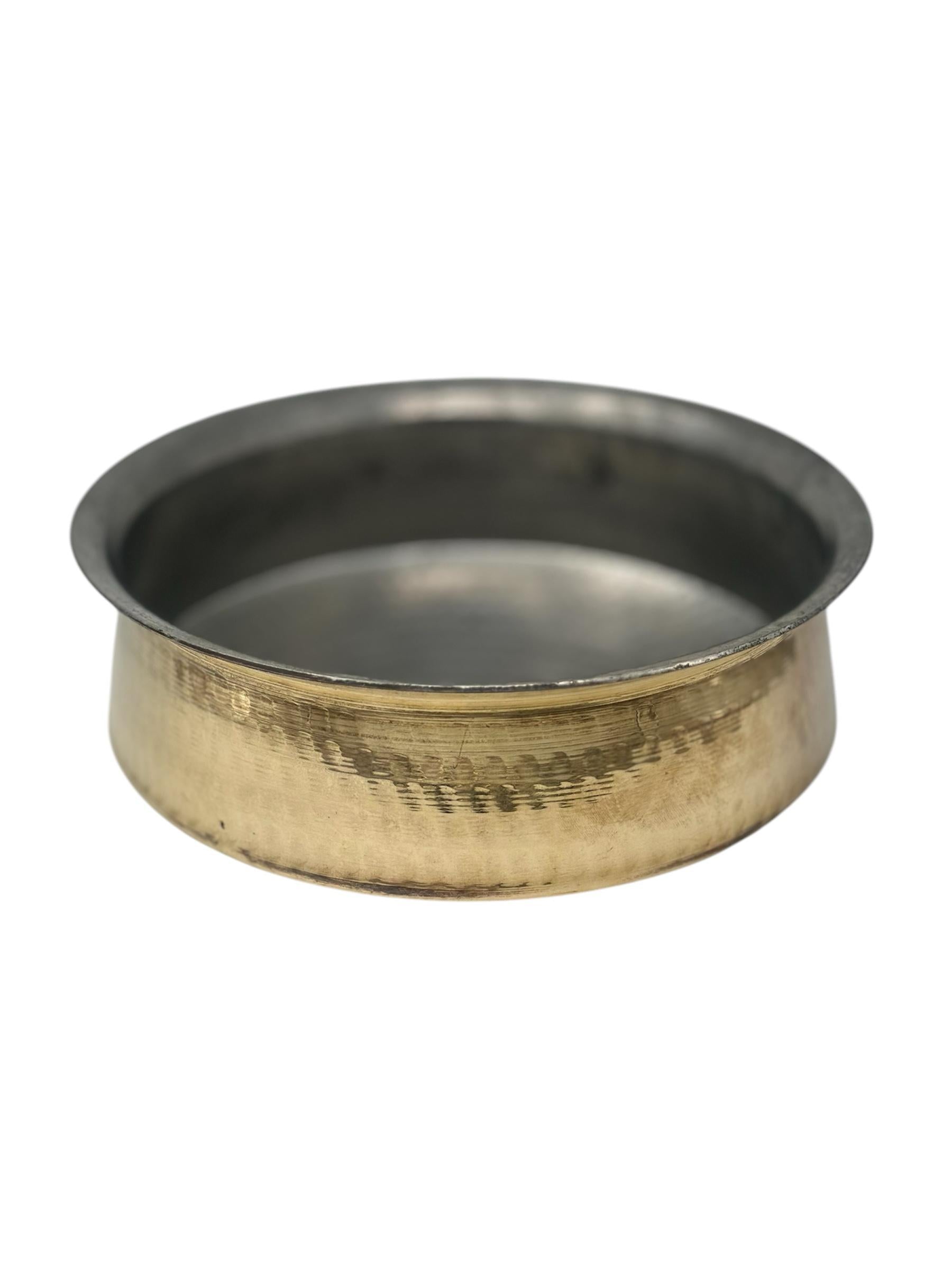 LIME Brass/Pital Handi for Cooking Lagan for Cooking Kalai Plating Inside – Handcrafted Brass Handi Without Lid