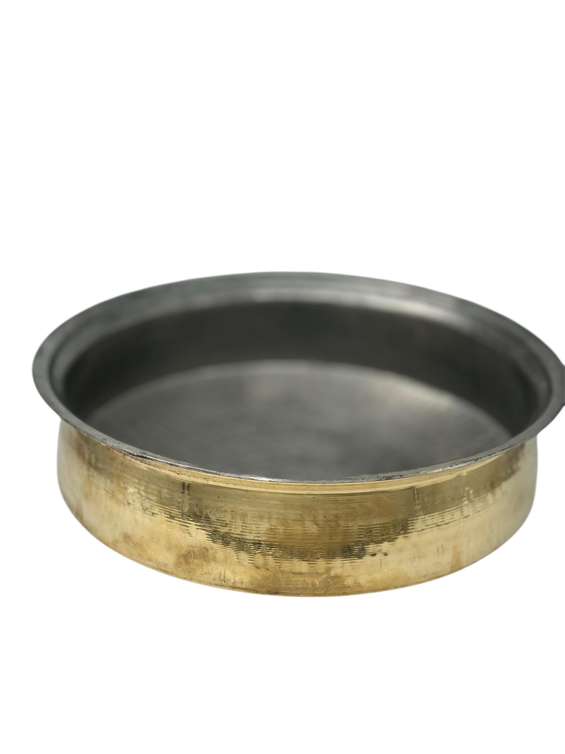 LIME Brass/Pital Handi for Cooking Lagan for Cooking Kalai Plating Inside – Handcrafted Brass Handi Without Lid