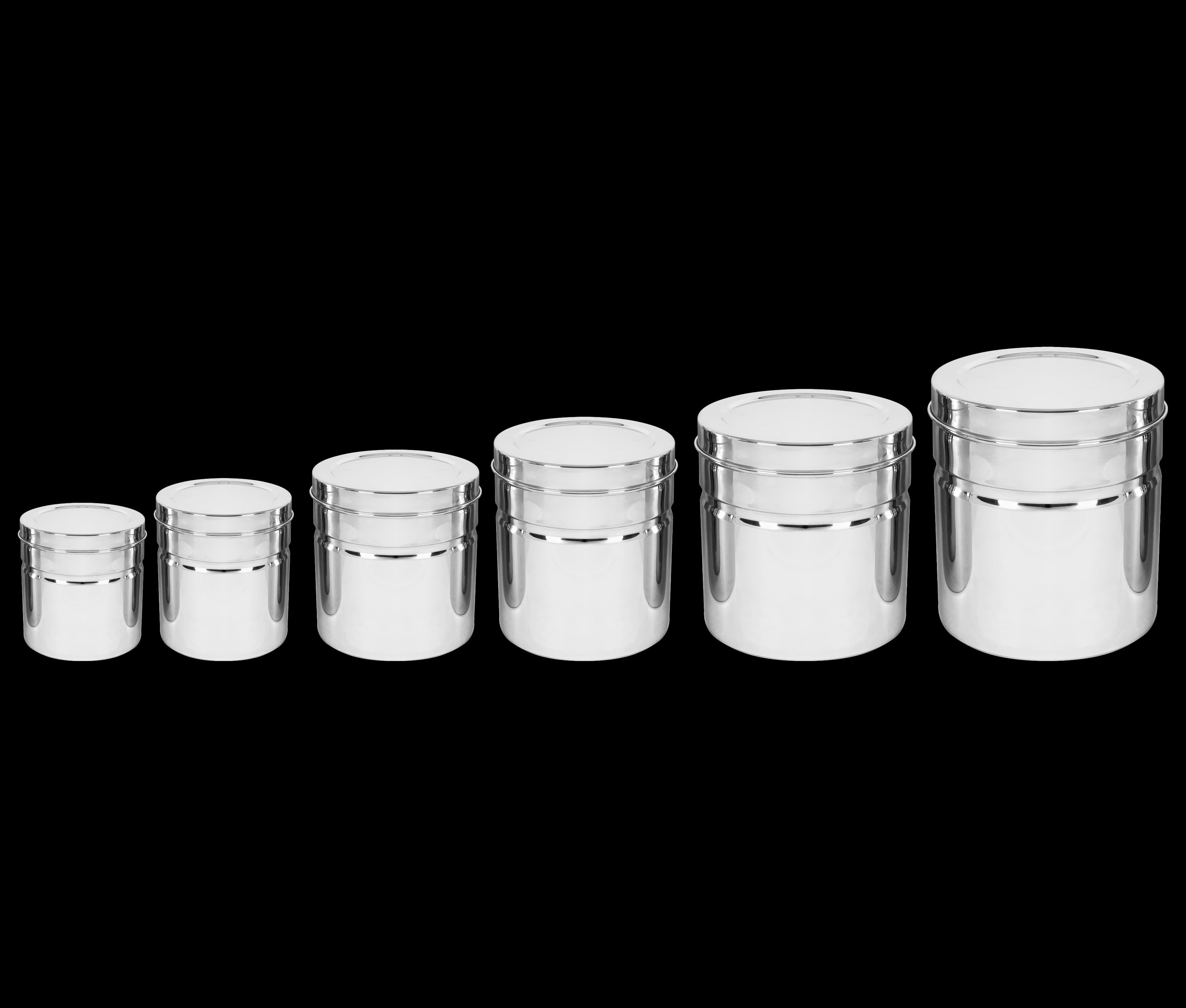 Stainless Steel GripperDabba Manual Lift Durable and Elegant Food Storage Container, Ideal for Storing Grains, Snacks, Perfect for Daily Use, Easy to Clean.