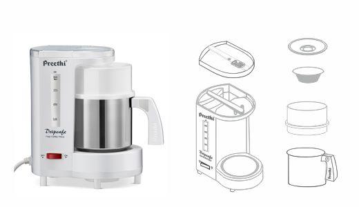 Preethi Drip Café Coffee Maker (White)