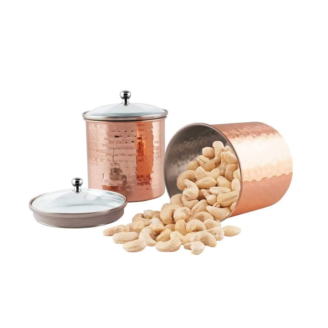 JAGDAMBA CUTLERY LIMITED Serveware 2 PCS Storage Canister with air tight glass lid : Cantera - 1000 ML