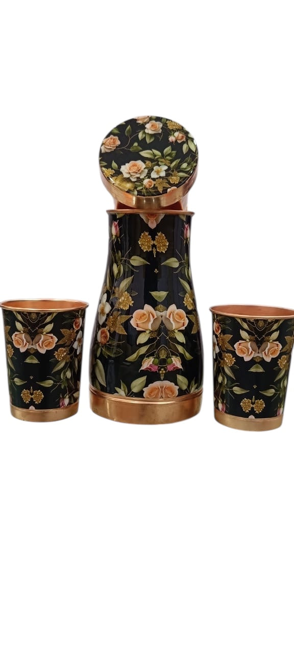 COPPER TRIO POT + GLASS GIFT SET