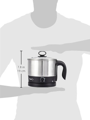 Pigeon Kessel Multipurpose Electric Kettle (12173) 1.2 litres with Stainless Steel Body, used for boiling Water and milk, Tea, Coffee, Oats, Noodles, Soup etc. 600 Watt (Black &amp; Silver)