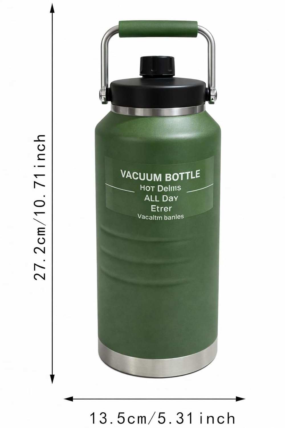 Vacuum Bottle Large Insulated Water Hot/cold&nbsp; Drink All Day, 2 Litre (Green/orange /navy blue )