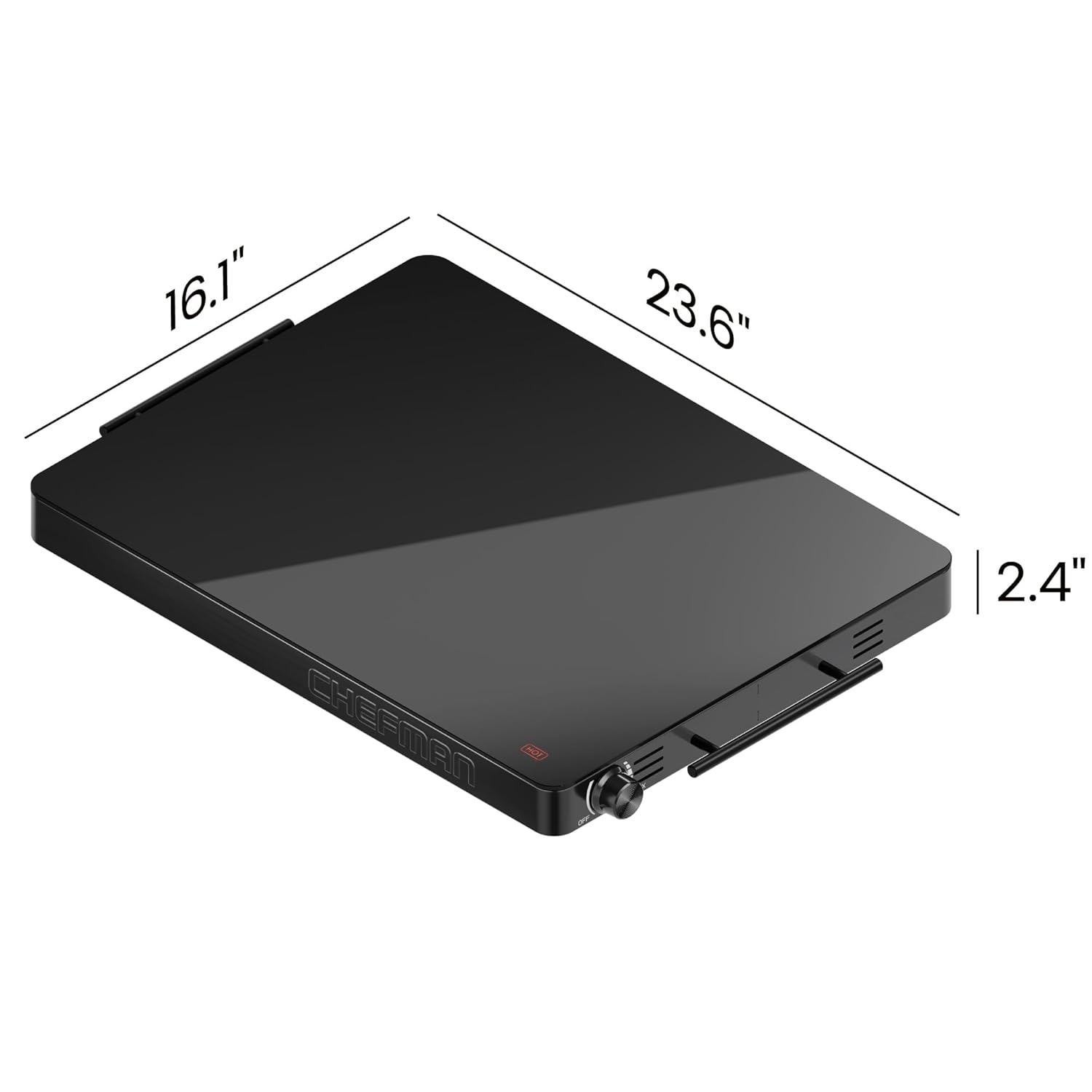 Chefman Electric Warming Tray 450W with Adjustable Temperature Control, Original USA Brand, Perfect for Home Dinners &amp; Event Parties, Large 21” x 16” Glass-Top Surface, Keeps Food Hot