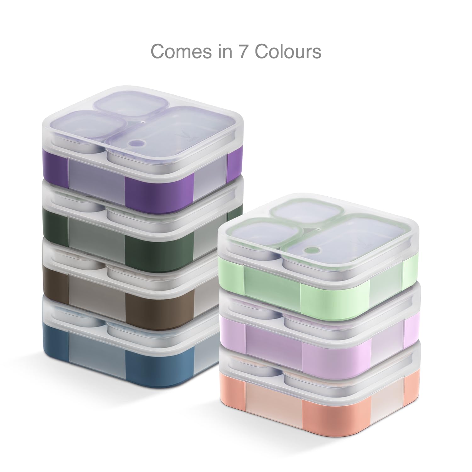 VAYA Tydbyt Lunch Box for Office Use, Tiffin Box  Stainless Steel with 3 Containers, Slim Compact & Travel Friendly Bento Box, Easy to Carry Design, Coral Crush