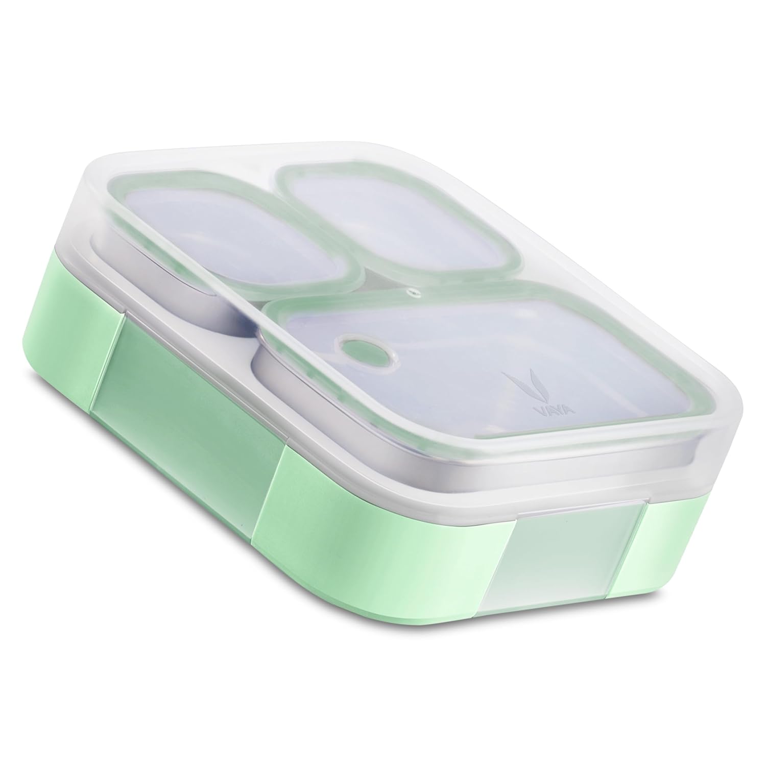 VAYA Tydbyt Lunch Box for Office Use, Tiffin Box  Stainless Steel with 3 Containers, Slim Compact & Travel Friendly Bento Box, Easy to Carry Design, Coral Crush