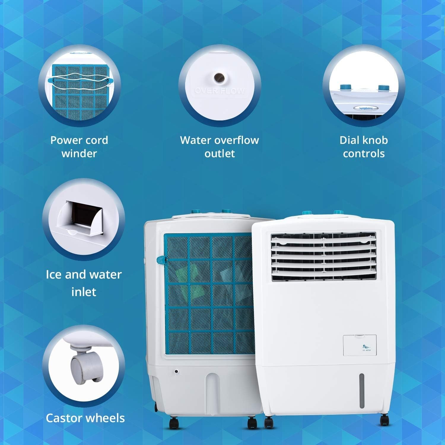 Mastercool symphony 30L Personal Air Cooler With Powerful Blower And Honeycomb Pads (White)