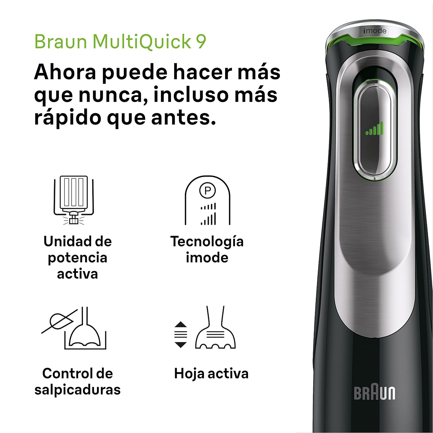 Braun MultiQuick 9 Hand Blender 1200W with Beaker, 1.25L Blender, Chopper, Puree Masher, Whisk, ActiveBlade, Active PowerDrive, iMode SmartSpeed, SplashControl for Masala Grinding, Smoothie MQ9147X