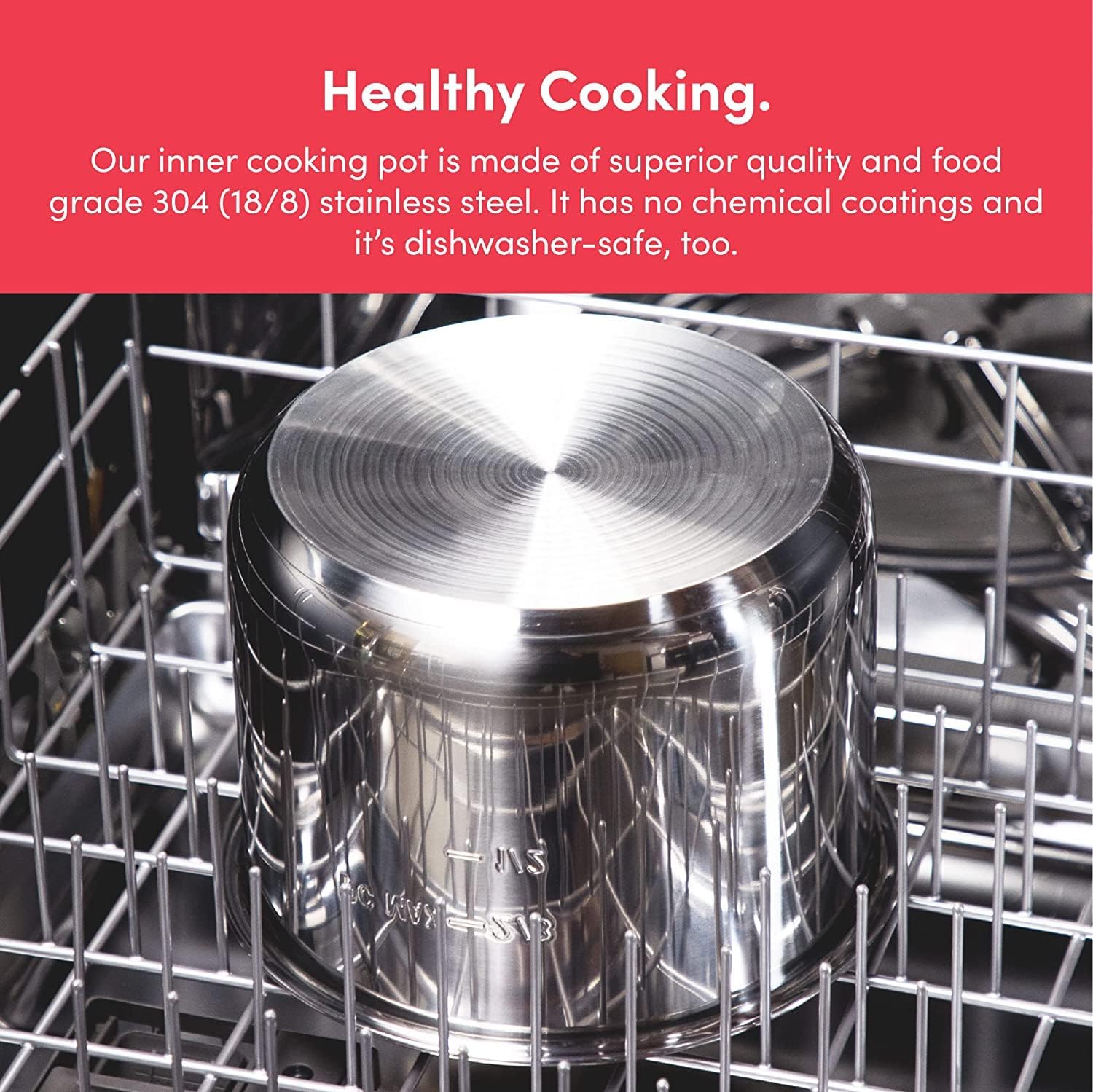 Nutricook Smart Pot 2 Stainless Steel 6 QT (5.7L), 1000W 9-in-1 Instant Programmable Electric Pressure Cooker, Slow Cooker, Rice Cooker, Steamer, Sauté Pot, Sous Vide, Smart Lid, 2-Year Warranty