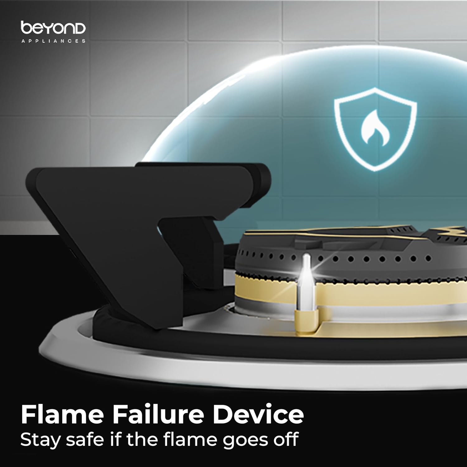 BEYOND Appliances Auriga 4 Burner Smart Glass Gas Stove | Auto Ignition | Digital Timer | Flame Failure Device | Toughened Glass (Copy)