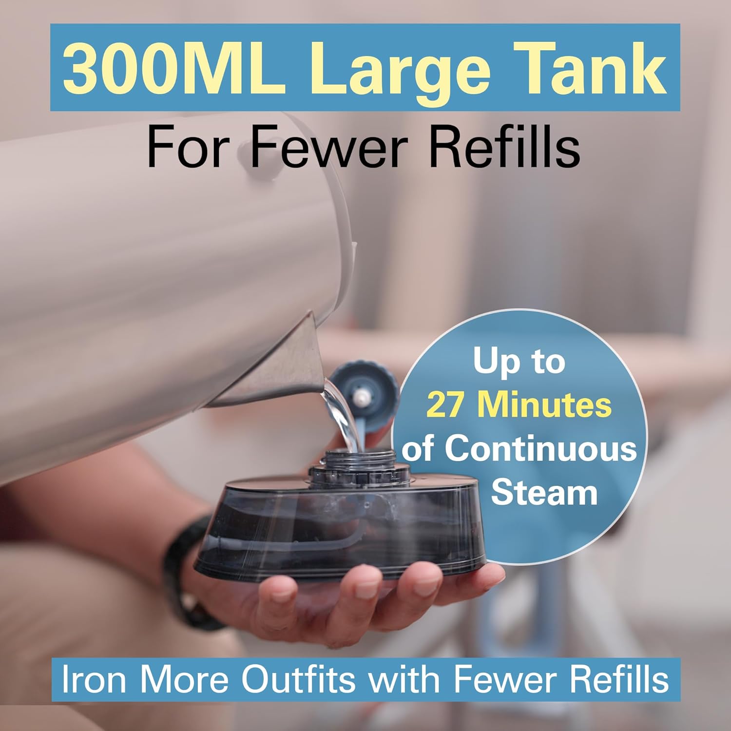 Hamilton Beach Patented Durathon 3-in-1 Garment Steamer, 10 year Soleplate warranty, Garment Steamer for Clothes, Steam Iron & Dry Iron for Clothes, One-Touch High/Medium/Delicate, Auto Shut off
