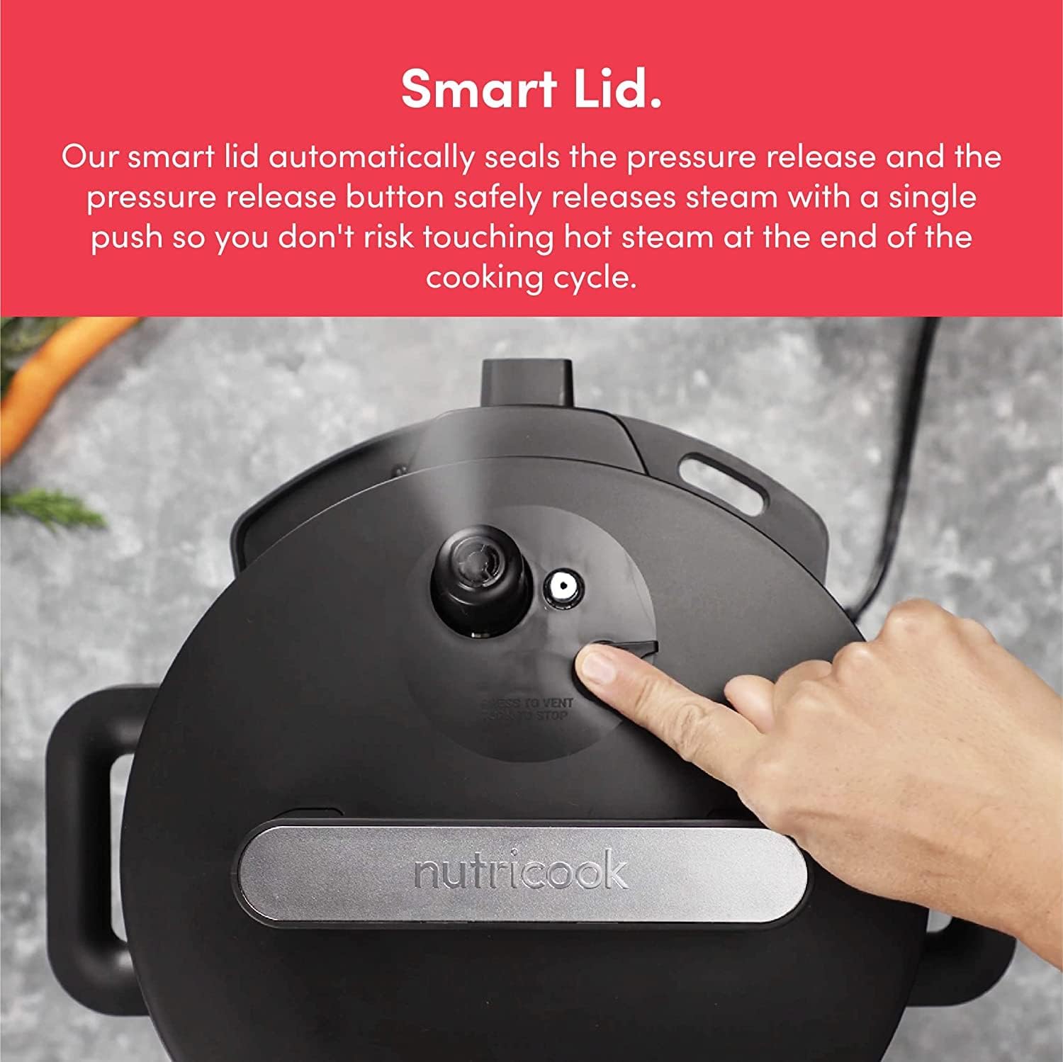 Nutricook Smart Pot 2 Stainless Steel 6 QT (5.7L), 1000W 9-in-1 Instant Programmable Electric Pressure Cooker, Slow Cooker, Rice Cooker, Steamer, Sauté Pot, Sous Vide, Smart Lid, 2-Year Warranty