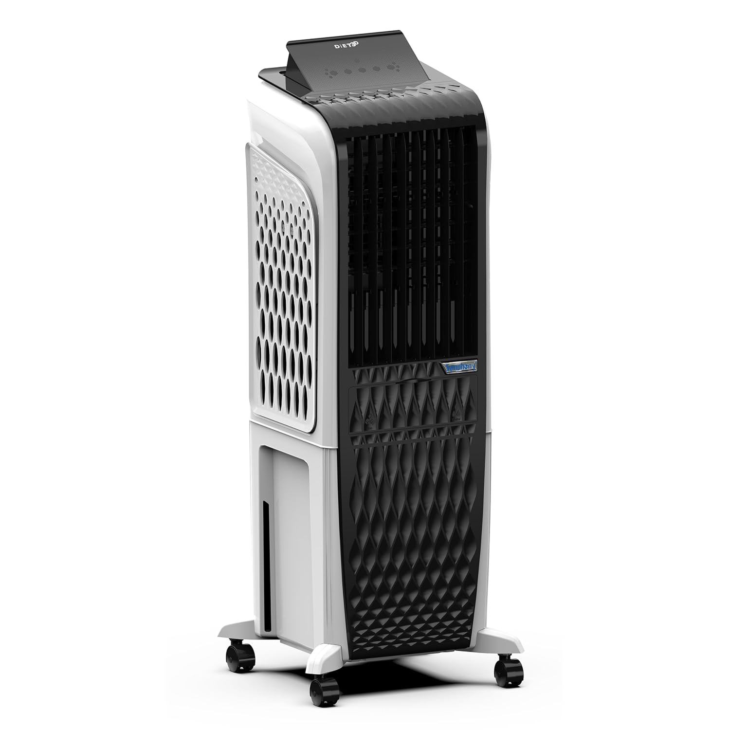 Symphony Diet 3D 30i Portable Tower Air Cooler For Home with 3-Side Honeycomb Pads i-Pure Technology and Low Power Consumption (30L, White & Black)