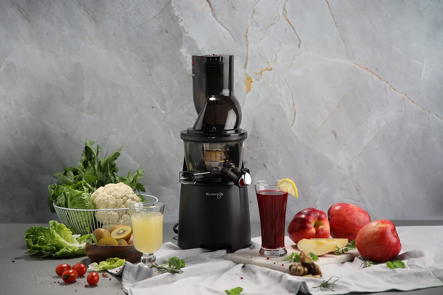 Kuvings EVO810 Black Professional Cold Press Whole Slow Juicer, World's Only Juicer with Patented Rubber & Silicon-Free Technology, 240W Strong Motor, 12 Years Warranty