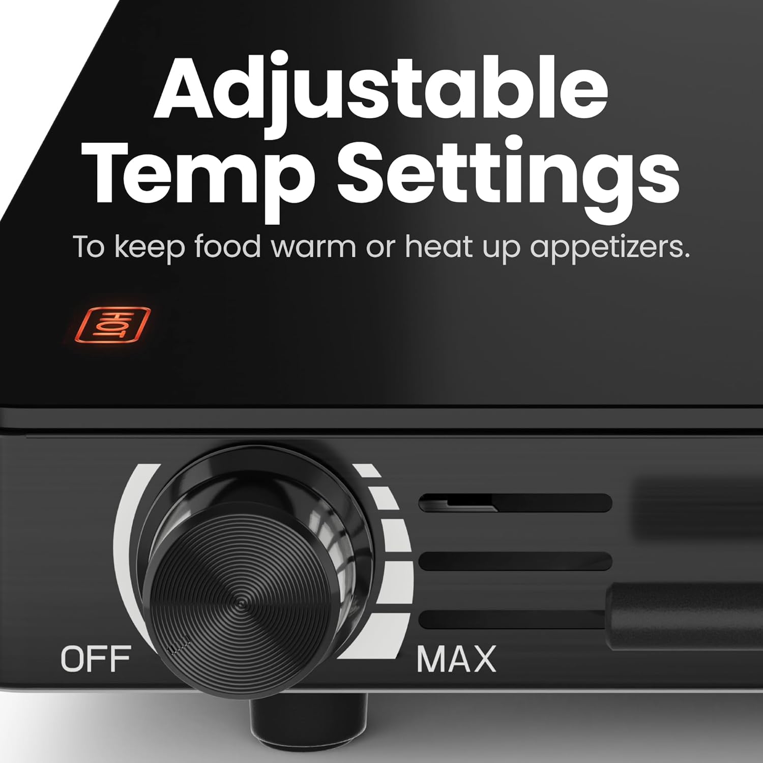 Chefman Electric Warming Tray 450W with Adjustable Temperature Control, Original USA Brand, Perfect for Home Dinners &amp; Event Parties, Large 21” x 16” Glass-Top Surface, Keeps Food Hot