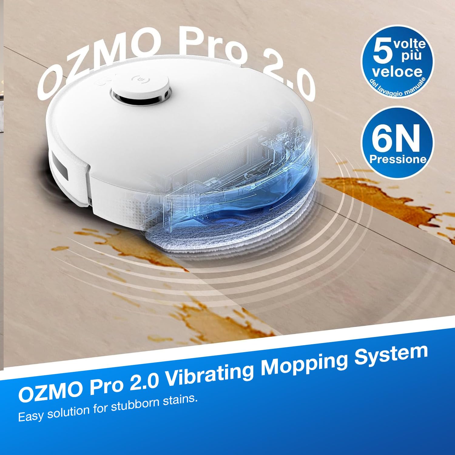 ECOVACS DEEBOT N20 PRO Robotic Vacuum Cleaner, 8000Pa Suction, Anti-Hair Tangle, Advanced Mapping Technology, Ozmo Pro Vibrating Mopping, Wet & Dry Cleaning, 5200mAh Battery, 300 Minutes Run-Time