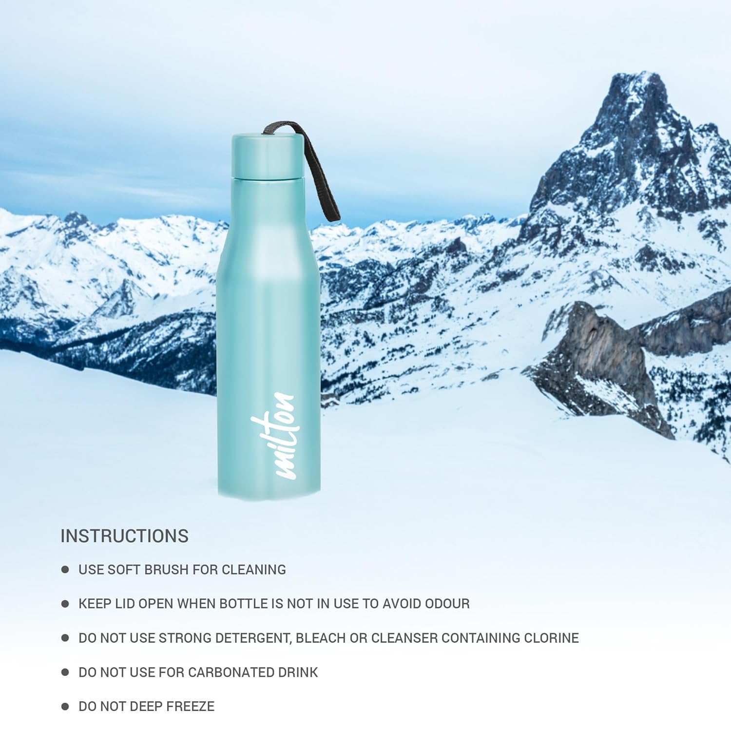 MILTON Super 1000 Stainless Steel Water Bottle, 1000 ml Water Bottles, Single Walled, Leak-Proof, Rust-Free Steel Bottle, Easy Grip, Easy to Carry, Travel Bottle,