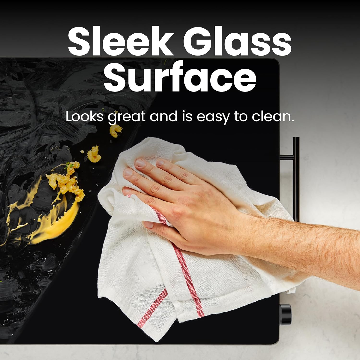 Chefman Electric Warming Tray 450W with Adjustable Temperature Control, Original USA Brand, Perfect for Home Dinners &amp; Event Parties, Large 21” x 16” Glass-Top Surface, Keeps Food Hot