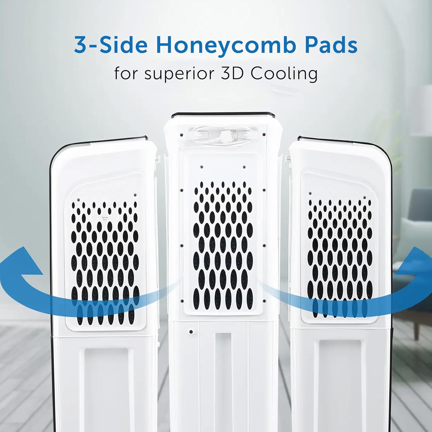 Symphony Diet 3D 30i Portable Tower Air Cooler For Home with 3-Side Honeycomb Pads i-Pure Technology and Low Power Consumption (30L, White & Black)