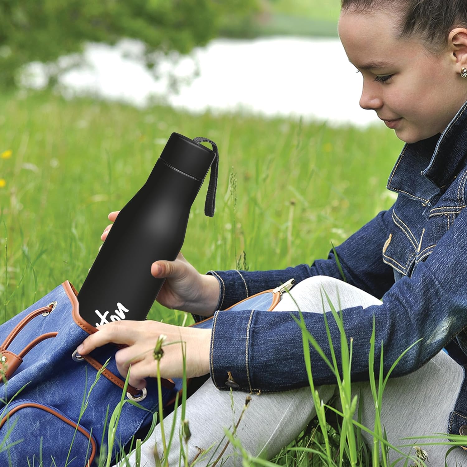 MILTON Super 1000 Stainless Steel Water Bottle, 1000 ml Water Bottles, Single Walled, Leak-Proof, Rust-Free Steel Bottle, Easy Grip, Easy to Carry, Travel Bottle,