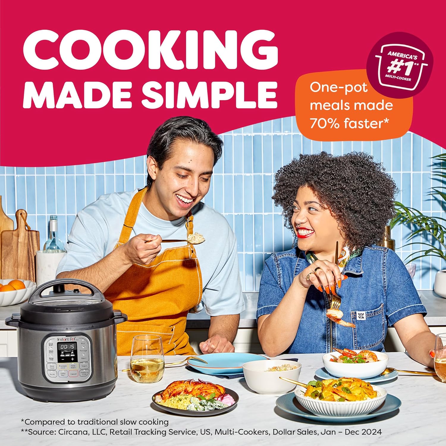 Instant Pot Duo 3QT (2.8L) And 6QT (5.7L) 7-in-1 Electric Pressure Cooker, Multi Pot, SS304 Stainless Steel Inner Pot, Slow Cook, Rice Cooker, Steamer, Sauté, Yogurt Maker & Keep Warm, 11 Customizable programs, 230V