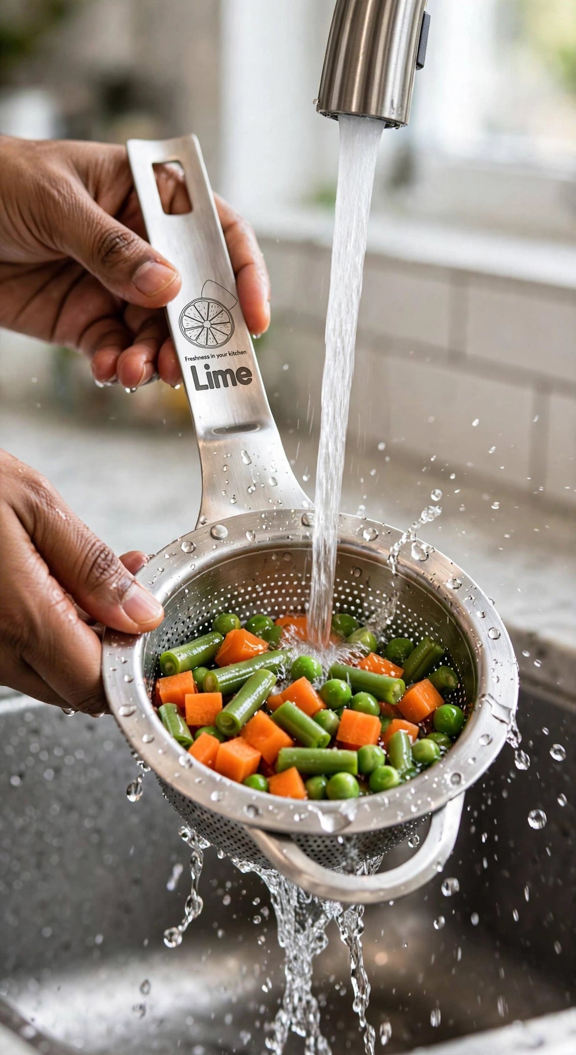 LIME Multi-Use Stainless Steel Perforated Strainer (3 Sizes)