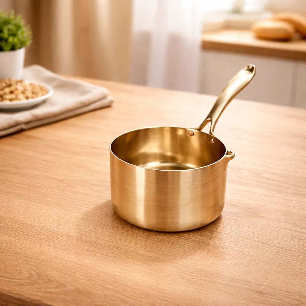 LIME  Bronze (Kansa)Tea Pan /sauce pan/milk pan