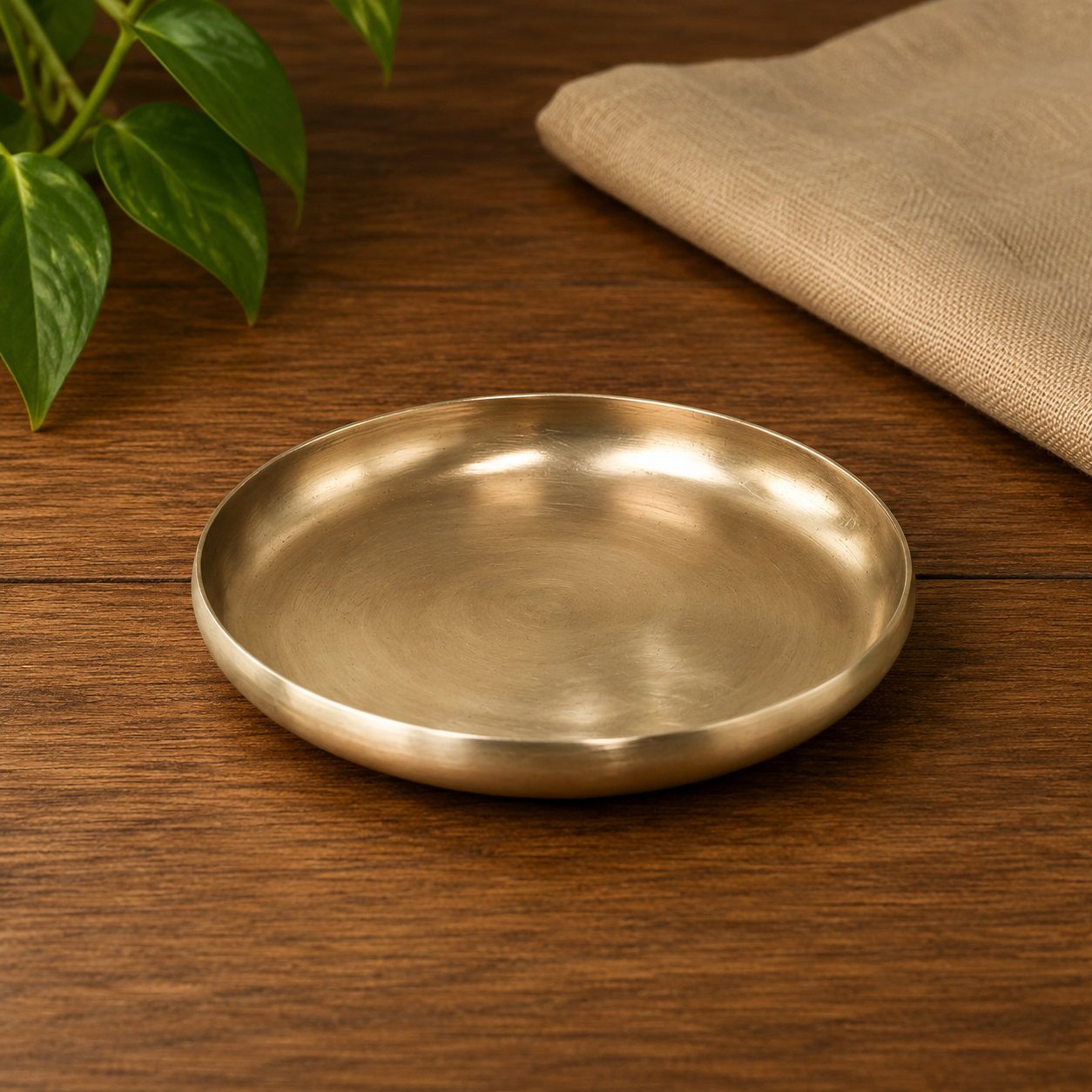 Lime (kansa)Bronze Thali - Curve
