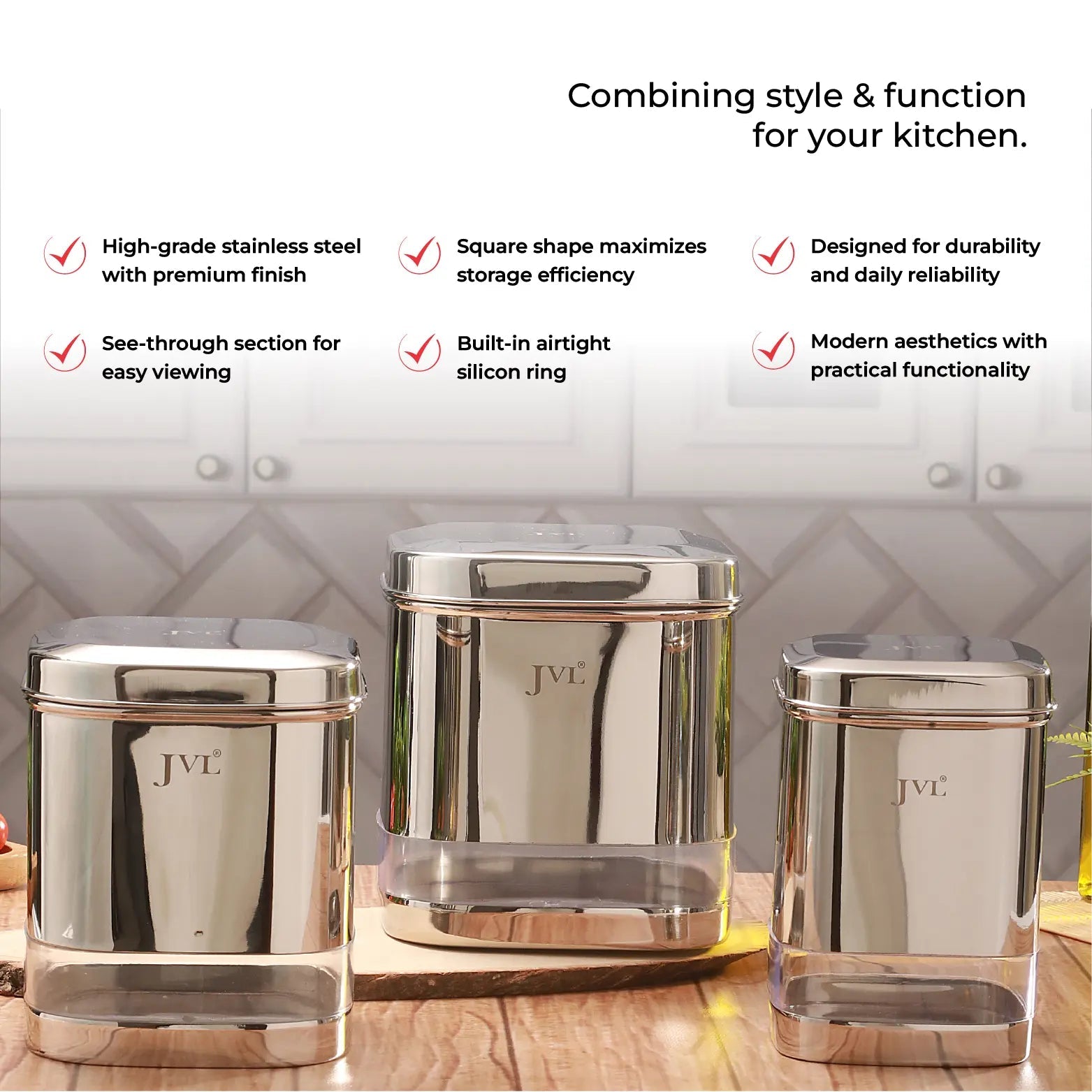 jvl Flossy Clear Canister