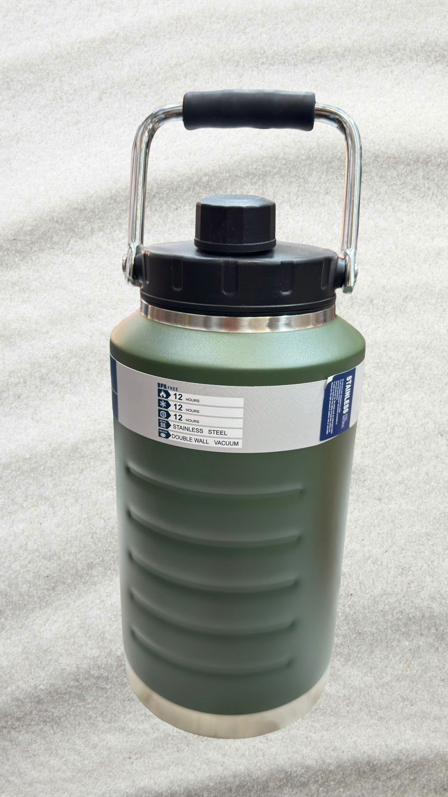 Vacuum Bottle Large Insulated Water Hot/cold&nbsp; Drink All Day, 2 Litre (Green/orange /navy blue )