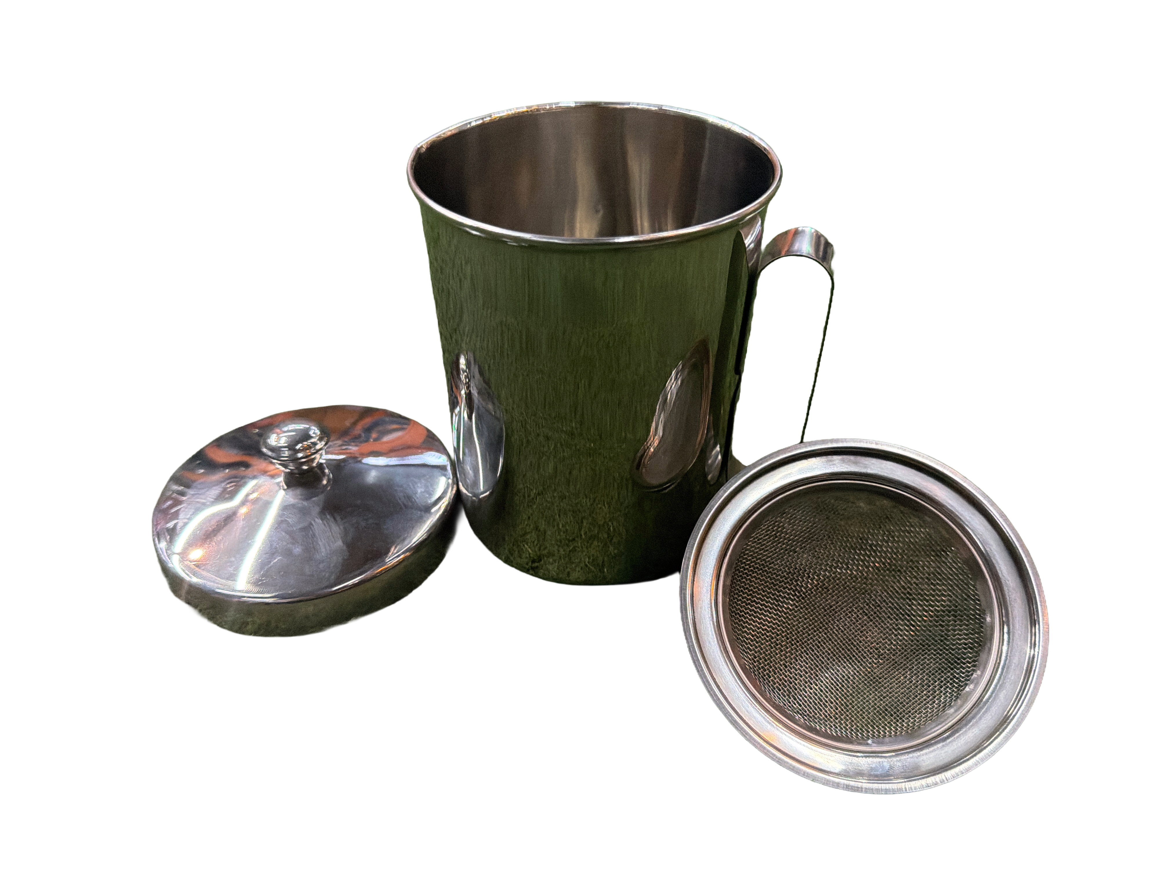 Lime Stainless Steel Oil and Juice Soup Strainer with Pot - 1000 ML /1200 ML- Kitchen Cooking Tool