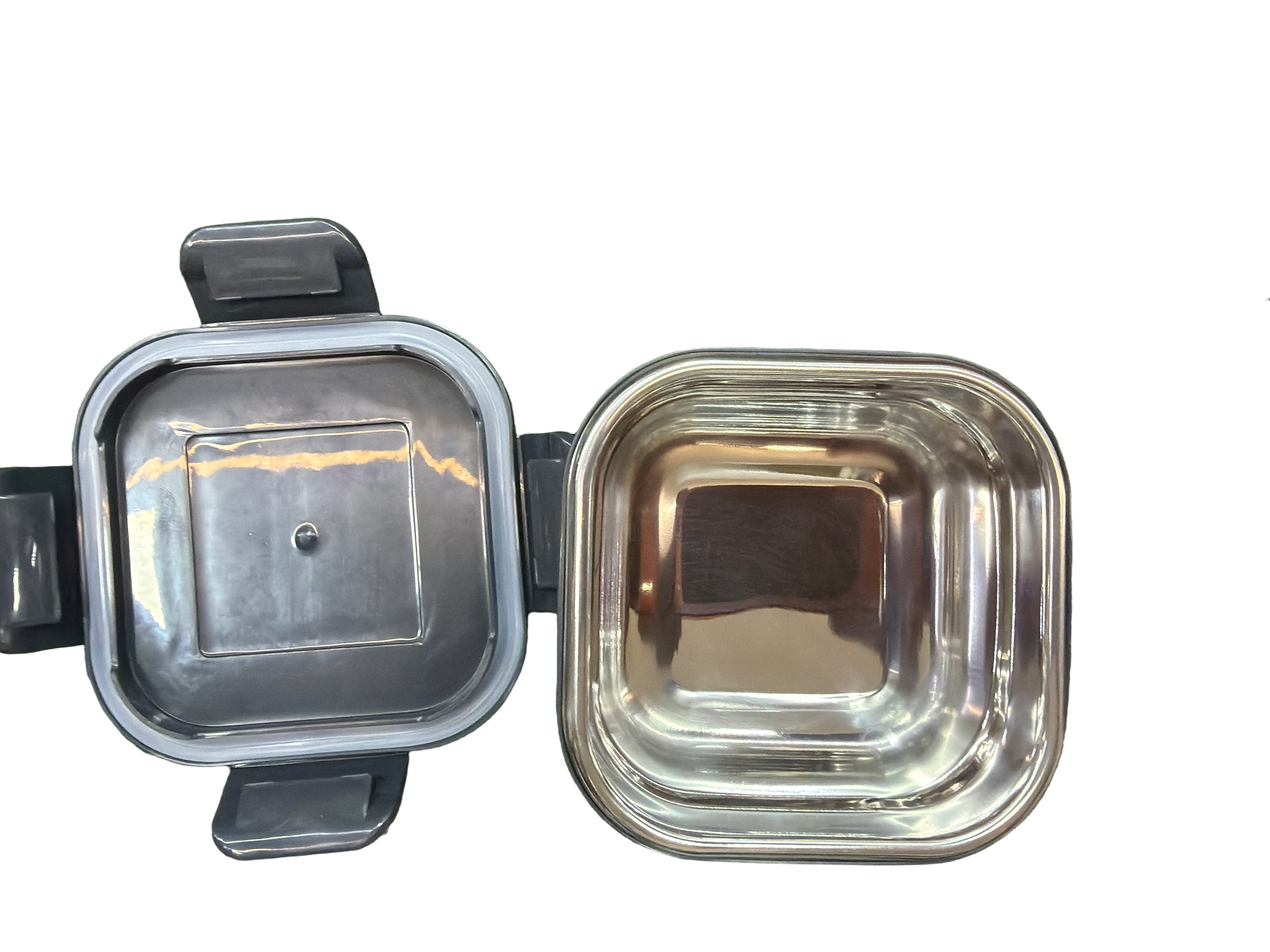 uninox square bite Stainless Steel Lunch Box with 2 Leak-Proof Containers, 1 Plastic Fabric Carry Bag | Office, School &amp; Travel Tiffin | BPA-Free &amp; Durable | Multipurpose