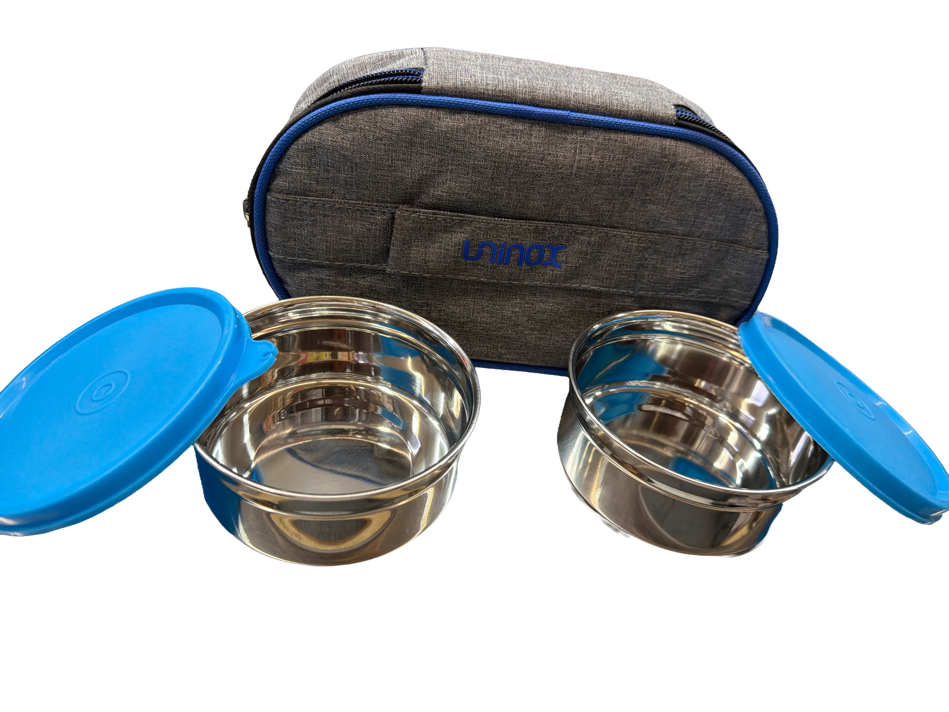 uninox Lunch Lock Duo Stainless Steel Lunch Box Set of 2 (300 ml Each) with Insulated Fabric Bag | Leak-Proof &amp; Durable Containers for Office, School, Travel | Compact, BPA-Free,&nbsp;