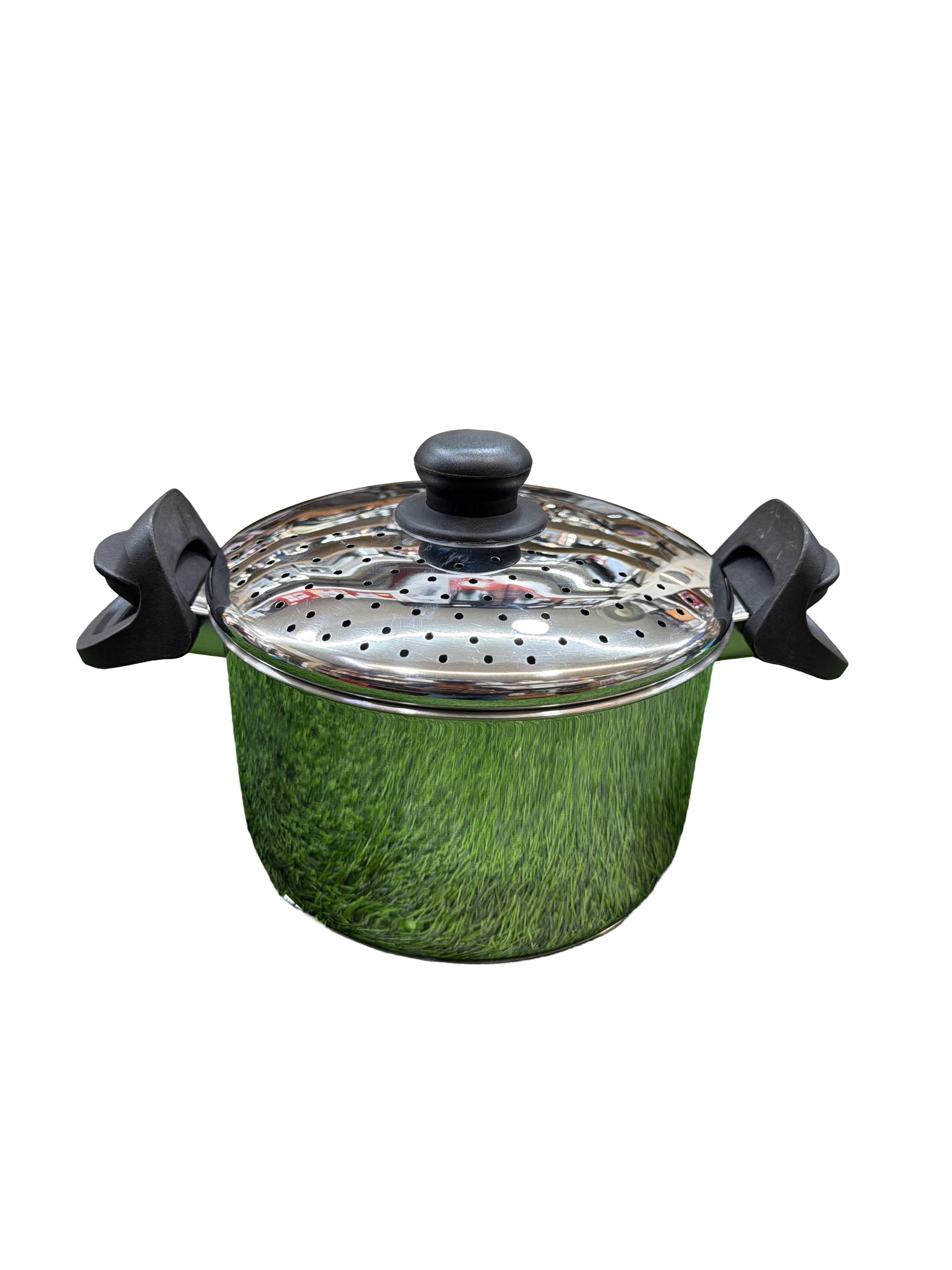 LIME AVATAR Stainless Steel Rice Pot with Strainer Lid - 3.7 L, 20cm | Noodles  Pasta Steamer, Rice Maker Cooker  Veggies Boiler with Locking Handles, 3-Layer SAS Induction Bottom,