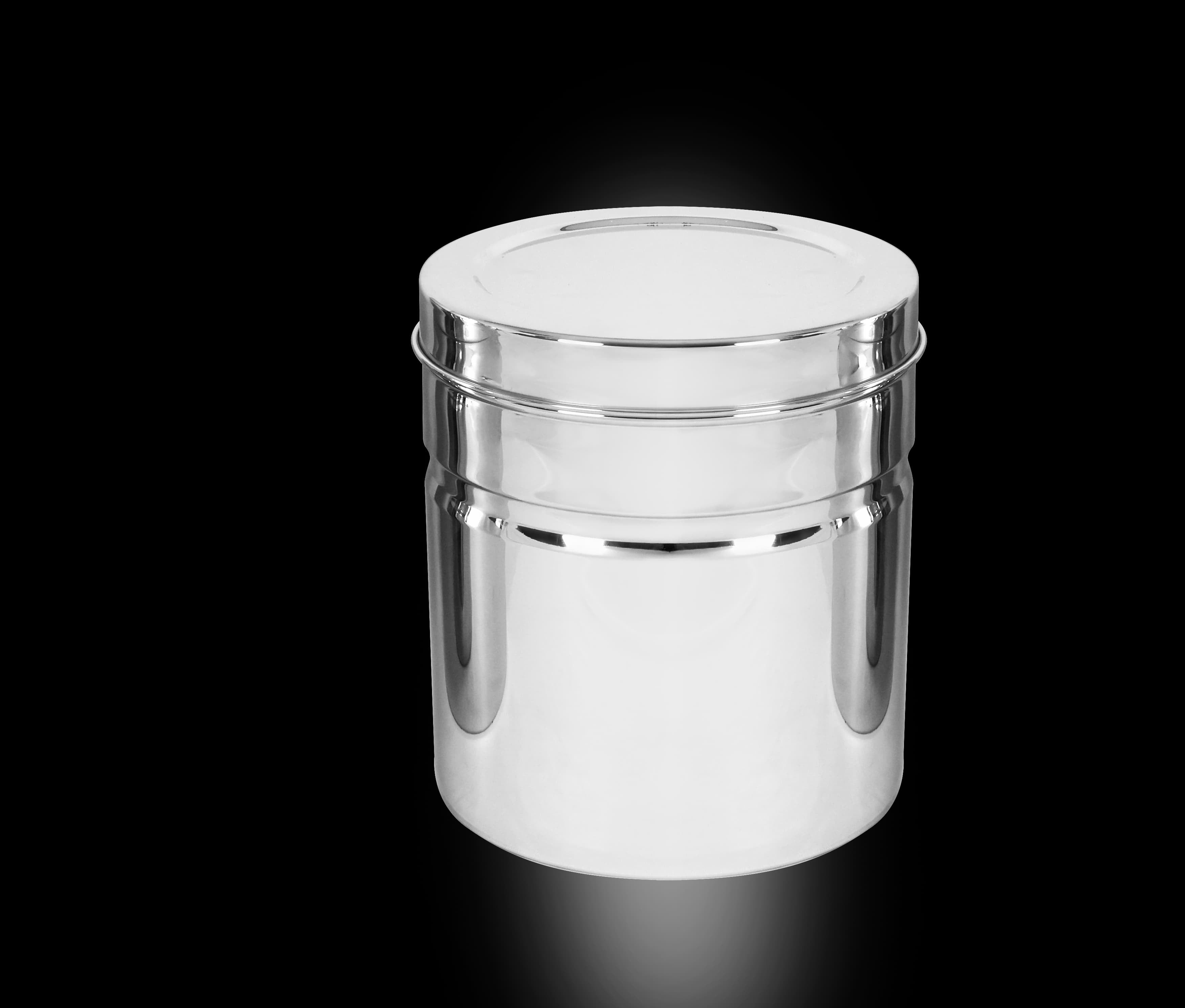 Stainless Steel GripperDabba Manual Lift Durable and Elegant Food Storage Container, Ideal for Storing Grains, Snacks, Perfect for Daily Use, Easy to Clean.