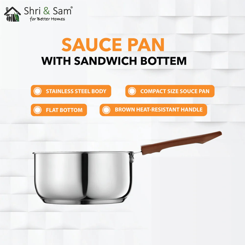 Stainless Steel Sauce Pan with Sandwich Bottom (induction friendly)