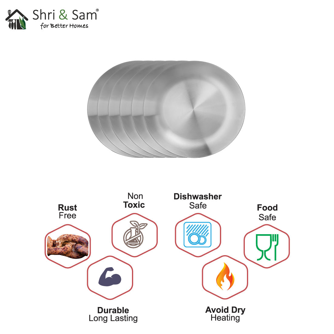 Stainless Steel 6 PCS Side Plate Signature - Matt