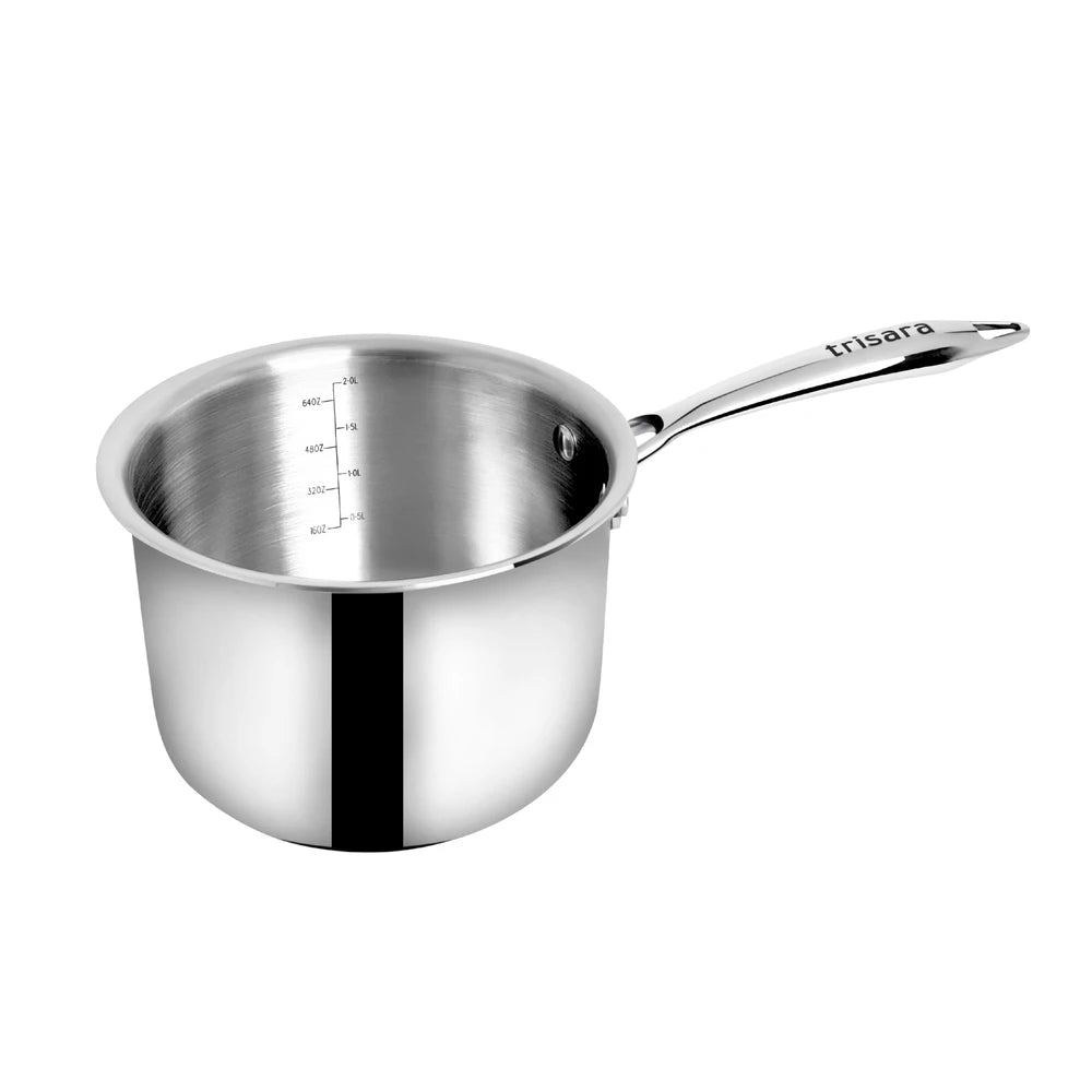 Lime Triply Stainless Steel Deep Ragi Mudde Pot & Saucepan