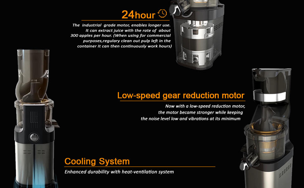 Kuvings CS600 Commercial Cold Press Whole Slow Juicer Chef, All-in-1 Fruit & Vegetable Juicer, World's Only Juicer with Patented Rubber & Silicon-Free Technology, Service Across India, 240W (KCS6000)