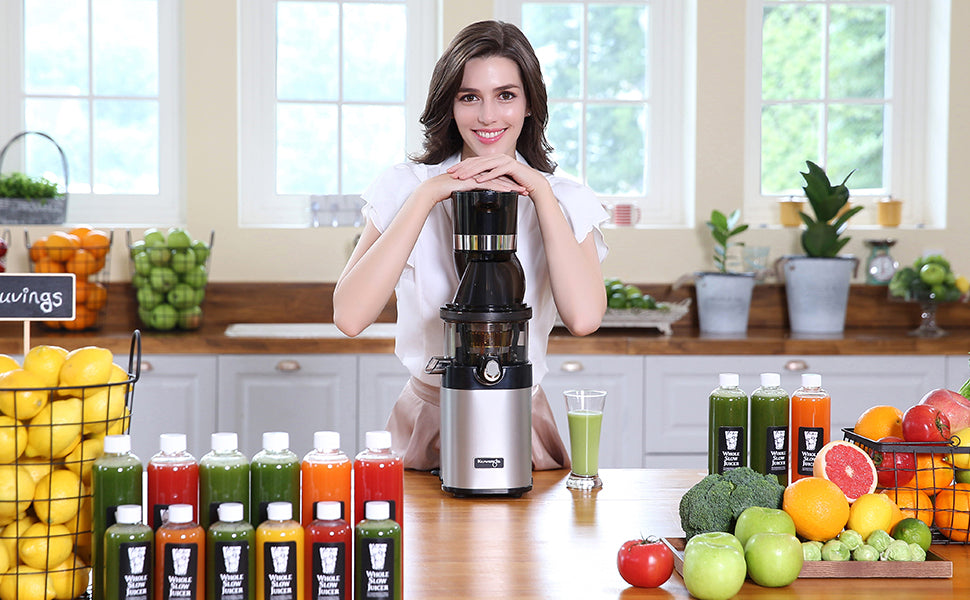 Kuvings CS600 Commercial Cold Press Whole Slow Juicer Chef, All-in-1 Fruit & Vegetable Juicer, World's Only Juicer with Patented Rubber & Silicon-Free Technology, Service Across India, 240W (KCS6000)