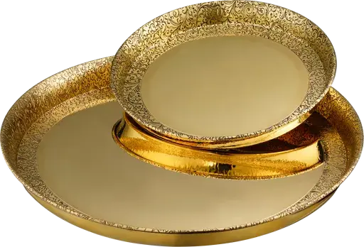 Lime  lily Brass Heritage Dinner set 57 pieces, Pital, Peetal Dinner Set