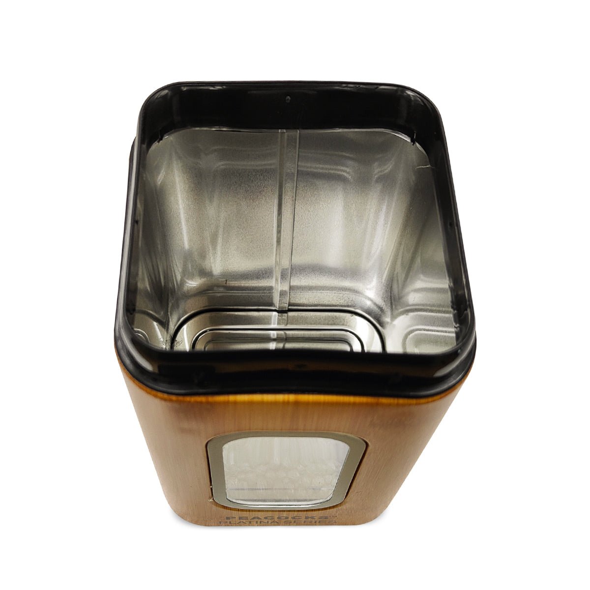 PE BIRDS Square SS Bamboo Color canister Storage Jar For Kitchen